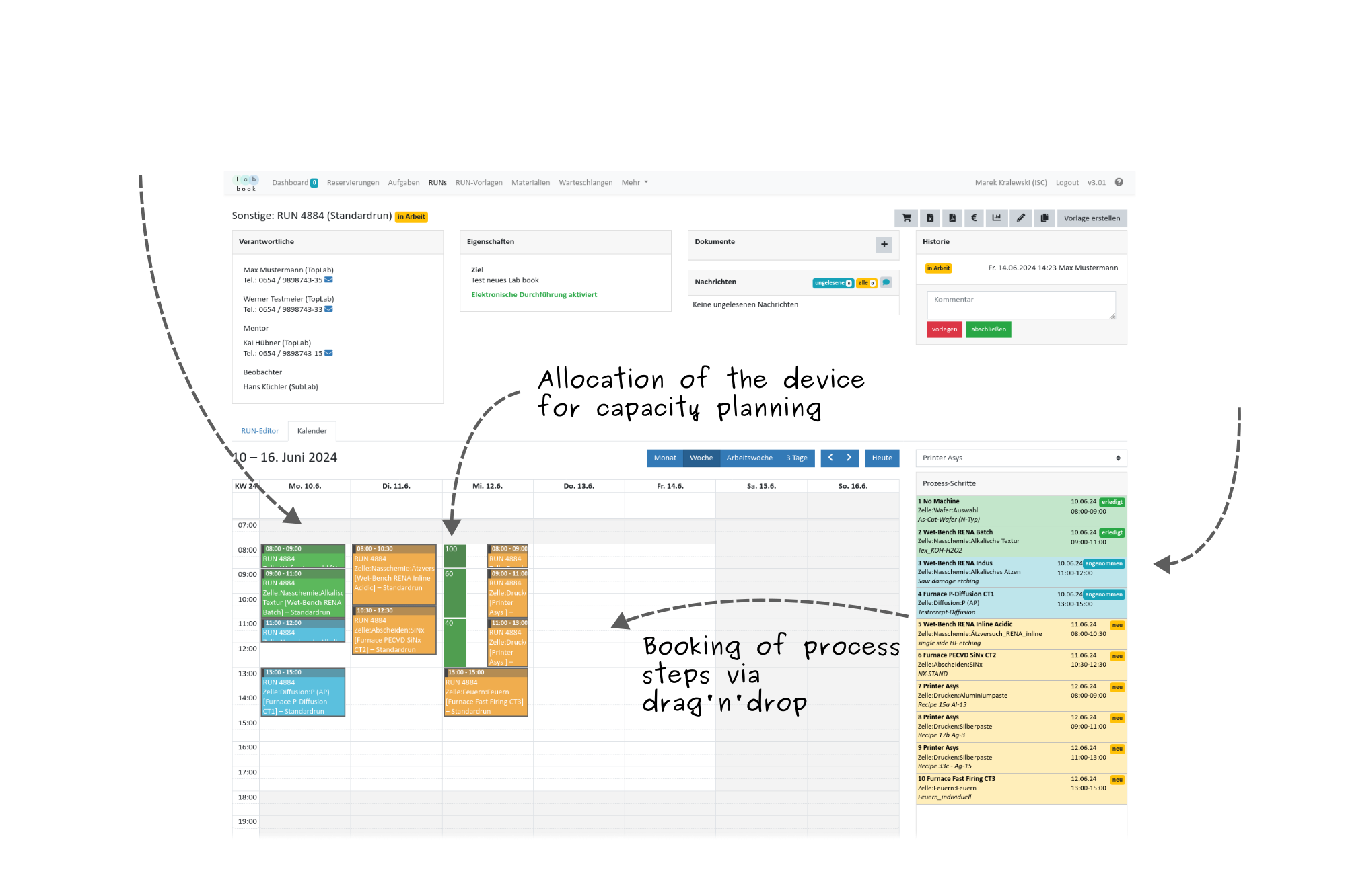 Experiment planning: Calendar